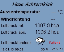 Im Hintergrund habe ich die Wetterdatei, die ich alle paar Tage aktualisiere, als Link angef�gt. Wenn Sie die Daten markieren und kopieren, k�nnen diese in Excel ausgewertet werden.